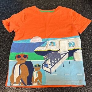 Mini Boden T-Shirt with Animal and Plane Design, Size 9-10